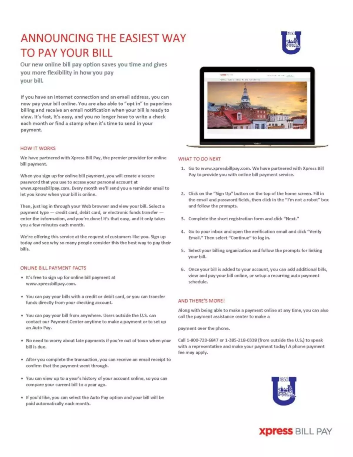 Pay your bill flyer